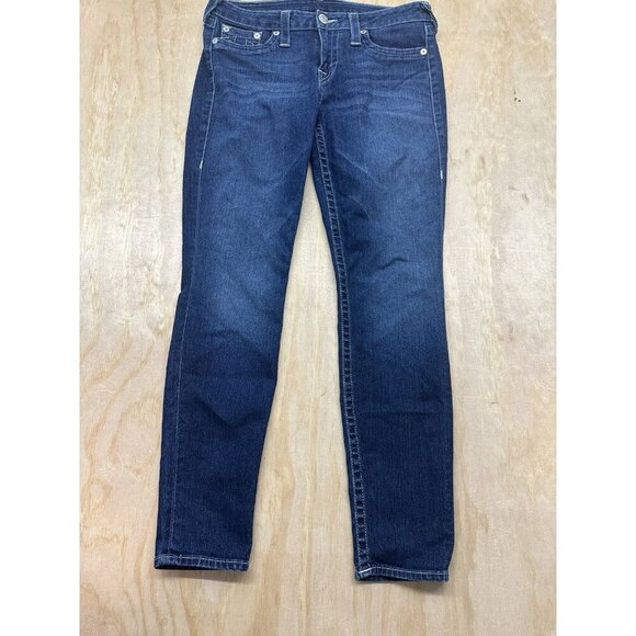 True Religion Denim - True Religion Legging Basic Overall Natural Low 9”Rise Dark Wash Retro Y2K Sz 32